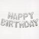 Folie Ballon Happy Birthday Zilver Leeg 4,31m Folie Ballon Happy Birthday Zilver Leeg 4,31m