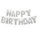 Folie Ballon Happy Birthday Zilver Leeg 4,31m Folie Ballon Happy Birthday Zilver Leeg 4,31m