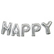 Folie Ballon Happy Birthday Zilver Leeg 4,31m Folie Ballon Happy Birthday Zilver Leeg 4,31m
