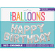Folie Ballon Happy Birthday Zilver Leeg 4,31m Folie Ballon Happy Birthday Zilver Leeg 4,31m