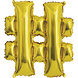 Folie Ballon Hashtag Goud Leeg 15,2cm Folie Ballon Hashtag Goud Leeg 15,2cm