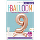 Folie Ballon Cijfer 9 Rose Goud Standaard 76cm Folie Ballon Cijfer 9 Rose Goud Standaard 76cm