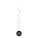 Hangdecoratie Happy Birthday Zwart 81cm 6st Hangdecoratie Happy Birthday Zwart 81cm 6st