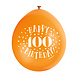 Ballonnen Happy Birthday 100 Jaar 28cm 10st Ballonnen Happy Birthday 100 Jaar 28cm 10st