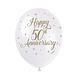 Ballonnen Happy 50th Anniversary 30cm 5st Ballonnen Happy 50th Anniversary 30cm 5st