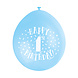Ballonnen 1 Jaar Happy Birthday Blauw 28cm 10st Ballonnen 1 Jaar Happy Birthday Blauw 28cm 10st