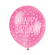 Ballonnen Happy Birthday Stippen 30cm 5st Ballonnen Happy Birthday Stippen 30cm 5st