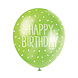 Ballonnen Happy Birthday Stippen 30cm 5st Ballonnen Happy Birthday Stippen 30cm 5st