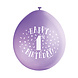Ballonnen Happy Birthday 1 Jaar 28cm 10st Ballonnen Happy Birthday 1 Jaar 28cm 10st