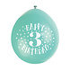 Ballonnen Happy Birthday 3 Jaar 28cm 10st Ballonnen Happy Birthday 3 Jaar 28cm 10st