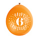 Ballonnen Happy Birthday 6 Jaar 28cm 10st Ballonnen Happy Birthday 6 Jaar 28cm 10st