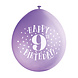 Ballonnen Happy Birthday 9 Jaar 28cm 10st Ballonnen Happy Birthday 9 Jaar 28cm 10st
