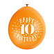 Ballonnen Happy Birthday 10 Jaar 28cm 10st Ballonnen Happy Birthday 10 Jaar 28cm 10st