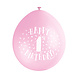 Ballonnen 1 Jaar Happy Birthday Roze 28cm 10st Ballonnen 1 Jaar Happy Birthday Roze 28cm 10st