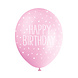 Ballonnen Happy Birthday Confetti Roze 30cm 5st Ballonnen Happy Birthday Confetti Roze 30cm 5st