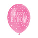 Ballonnen Happy Birthday Confetti Roze 30cm 5st Ballonnen Happy Birthday Confetti Roze 30cm 5st