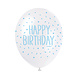Ballonnen Happy Birthday Confetti Blauw 30cm 5st Ballonnen Happy Birthday Confetti Blauw 30cm 5st