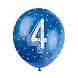 Ballonnen 4 Jaar Confetti 30cm 5st Ballonnen 4 Jaar Confetti 30cm 5st