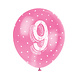 Ballonnen 9 Jaar Confetti 30cm 5st Ballonnen 9 Jaar Confetti 30cm 5st