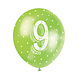 Ballonnen 9 Jaar Confetti 30cm 5st Ballonnen 9 Jaar Confetti 30cm 5st