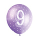 Ballonnen 9 Jaar Confetti 30cm 5st Ballonnen 9 Jaar Confetti 30cm 5st