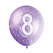 Ballonnen 8 Jaar Confetti 30cm 5st Ballonnen 8 Jaar Confetti 30cm 5st
