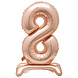 Folie Ballon Cijfer 8 Rose Goud Standaard 76cm Folie Ballon Cijfer 8 Rose Goud Standaard 76cm