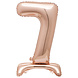Folie Ballon Cijfer 7 Rose Goud Standaard 76cm Folie Ballon Cijfer 7 Rose Goud Standaard 76cm