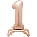 Folie Ballon Cijfer 1 Rose Goud Standaard 76cm Folie Ballon Cijfer 1 Rose Goud Standaard 76cm