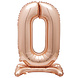 Folie Ballon Cijfer 0 Rose Goud Standaard 76cm Folie Ballon Cijfer 0 Rose Goud Standaard 76cm