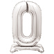 Folie Ballon Cijfer 0 Zilver Standaard 76cm Folie Ballon Cijfer 0 Zilver Standaard 76cm