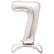 Folie Ballon Cijfer 7 Zilver Standaard 76cm Folie Ballon Cijfer 7 Zilver Standaard 76cm