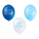 Ballonnen Happy Birthday Confetti Blauw 30cm 5st Ballonnen Happy Birthday Confetti Blauw 30cm 5st
