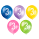 Ballonnen 3 Jaar Confetti 30cm 5st Ballonnen 3 Jaar Confetti 30cm 5st