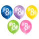 Ballonnen 8 Jaar Confetti 30cm 5st Ballonnen 8 Jaar Confetti 30cm 5st