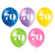 Ballonnen 70 Jaar Confetti 30cm 5st Ballonnen 70 Jaar Confetti 30cm 5st