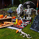 Halloween Grafsteen Schedel Kruis 50cm Halloween Grafsteen Schedel Kruis 50cm