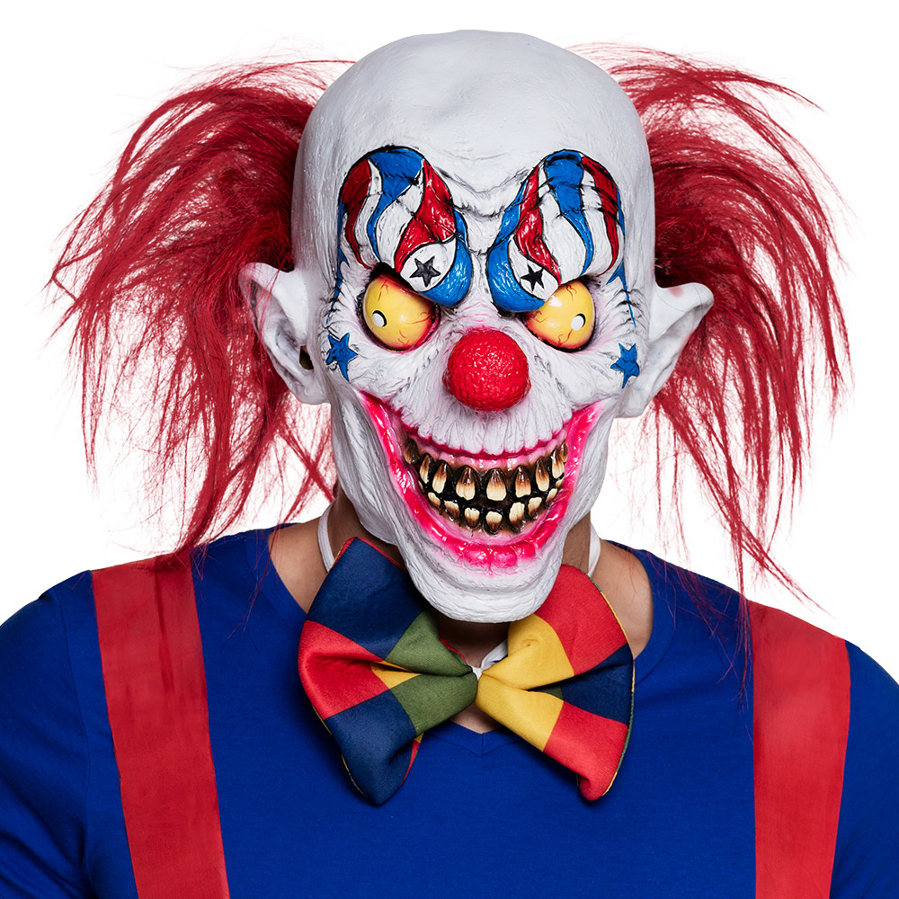 Kind ga zo door Vertrouwelijk Halloween Masker Horror Clown Rood Haar - Partywinkel