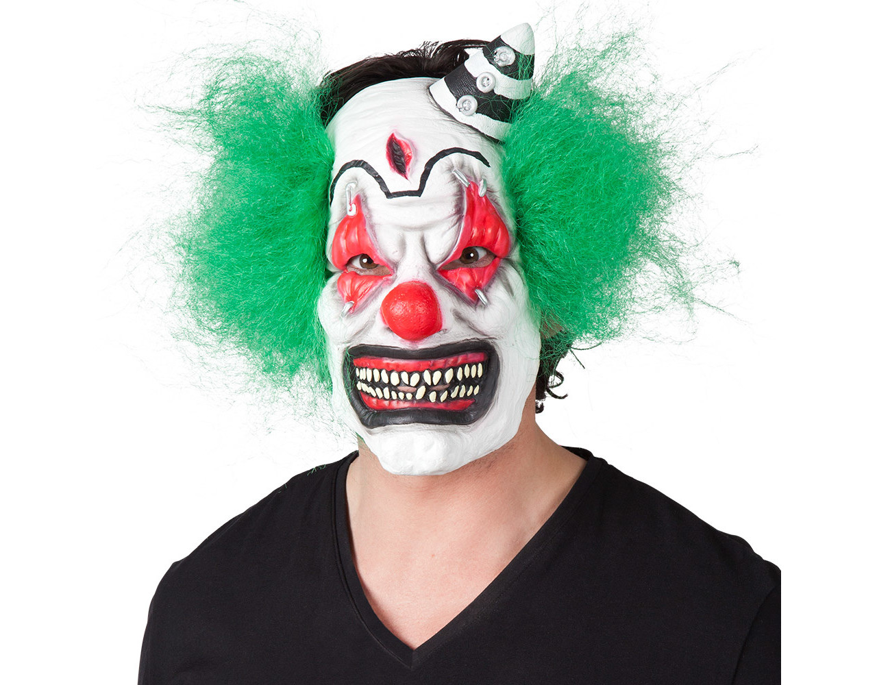 dood Verstenen Jolly Halloween Masker Horror Clown Groen Haar - Partywinkel