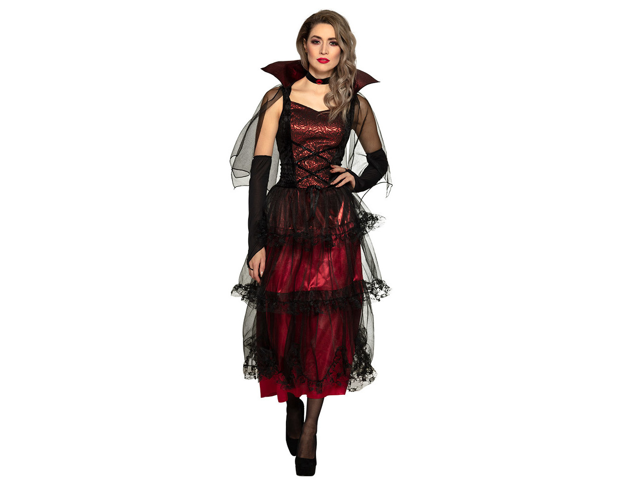 erwt Heb geleerd heelal Halloween Vampier Kostuum Dames Rood - Partywinkel