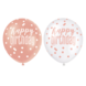 Happy Birthday Ballonnen Rose Goud 30cm 6st Happy Birthday Ballonnen Rose Goud 30cm 6st