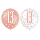 Ballonnen 13 Jaar Rose Goud 30cm 6st Ballonnen 13 Jaar Rose Goud 30cm 6st