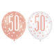Ballonnen 50 Jaar Rose Goud 30cm 6st Ballonnen 50 Jaar Rose Goud 30cm 6st