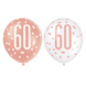 Ballonnen 60 Jaar Rose Goud 30cm 6st Ballonnen 60 Jaar Rose Goud 30cm 6st