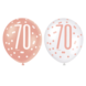 Ballonnen 70 Jaar Rose Goud 30cm 6st Ballonnen 70 Jaar Rose Goud 30cm 6st