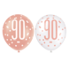 Ballonnen 90 Jaar Rose Goud 30cm 6st Ballonnen 90 Jaar Rose Goud 30cm 6st