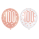 Ballonnen 100 Jaar Rose Goud 30cm 6st Ballonnen 100 Jaar Rose Goud 30cm 6st