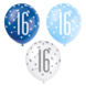 Ballonnen 16 Jaar Stippen Blauw 30cm 6st Ballonnen 16 Jaar Stippen Blauw 30cm 6st
