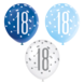 Ballonnen 18 Jaar Stippen Blauw 30cm 6st Ballonnen 18 Jaar Stippen Blauw 30cm 6st