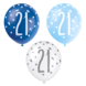 Ballonnen 21 Jaar Stippen Blauw 30cm 6st Ballonnen 21 Jaar Stippen Blauw 30cm 6st
